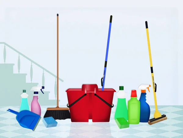 Illustration of cleaning products — Stock Photo, Image