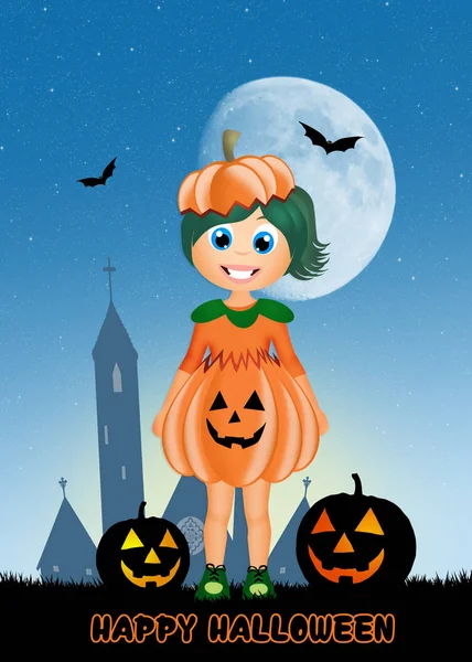 Illustrazione di cartolina di Halloween — Foto Stock