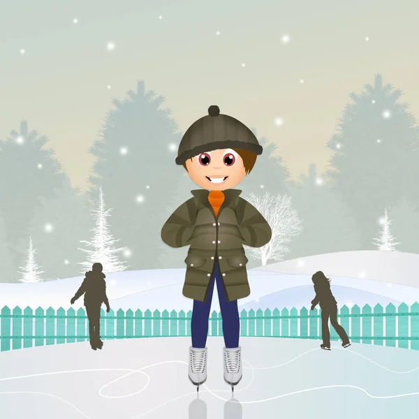 Child on ice rink — Stock Photo, Image