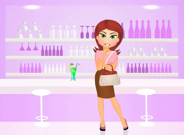 Girl in the bar — Stock Photo, Image