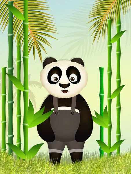 panda in the jungle