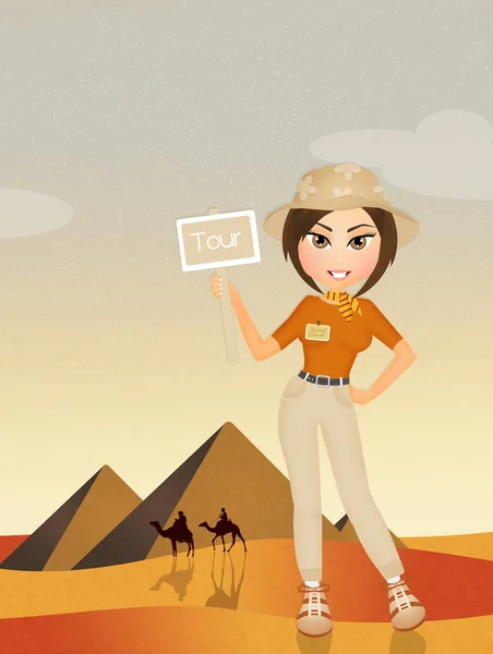 Tour guide girl in Egypt — Stock Photo, Image