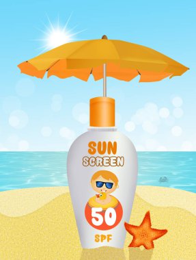 Bebek yaz aylarında güneş sütü