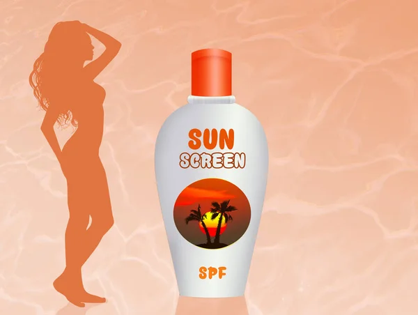 Sunscreen in summer — Stock Photo, Image