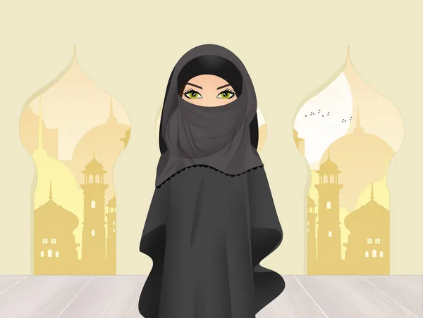 Mulher muçulmana com burca — Fotografia de Stock