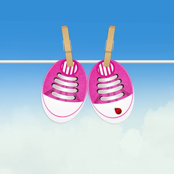 Scarpe rosa bambino — Foto Stock