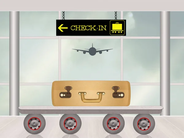 Chek-in in aeroporto — Foto Stock