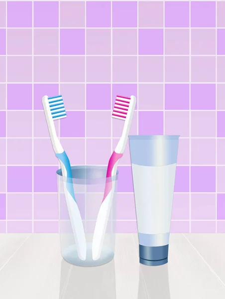 歯ブラシと歯磨き粉 — ストック写真