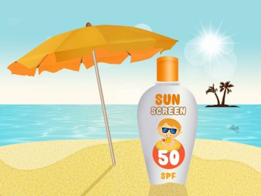 Bebek yaz aylarında güneş sütü