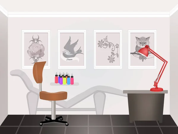 Illustration of tattoo studio — Stock Photo, Image