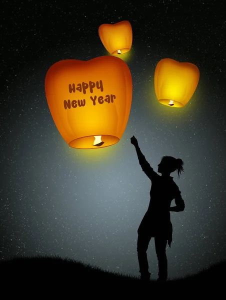 fly lanterns for the New Year