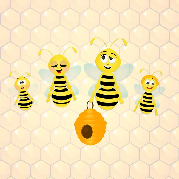 Bees in the hive — Stock Photo, Image
