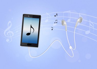 kulaklıklar müzik ile Smartphone