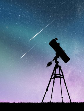Teleskop siluet ve göktaşları