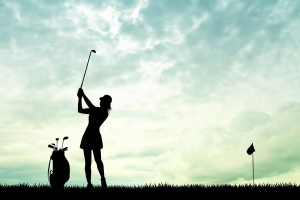 Golf vid solnedgången — Stockfoto