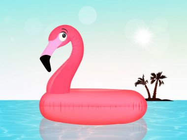 Şişme pembe flamingo