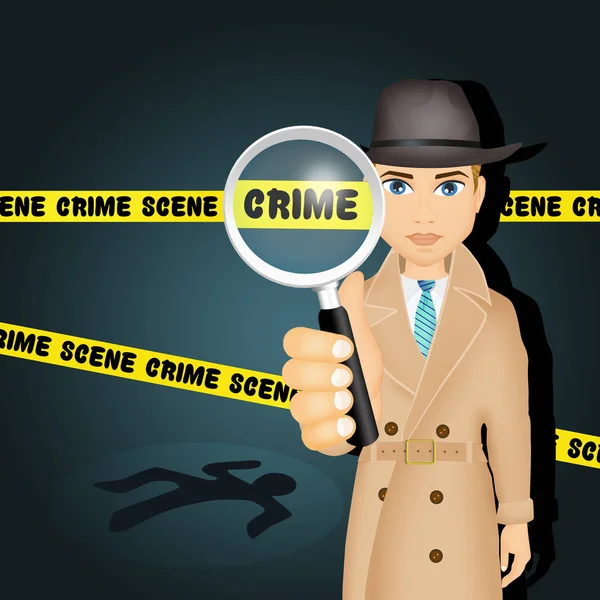 Detective on crime scene — Stock Photo, Image