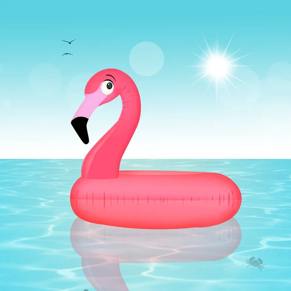 Uppblåsbara rosa flamingo — Stockfoto