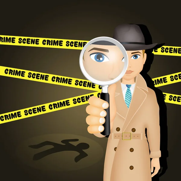 Detective on crime scene — Stock Photo, Image