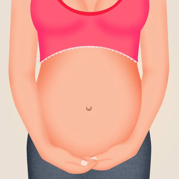 Vientre mujeres embarazadas — Foto de Stock
