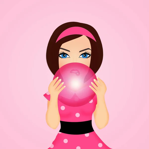 Dziewczyna z bubble gum — Zdjęcie stockowe