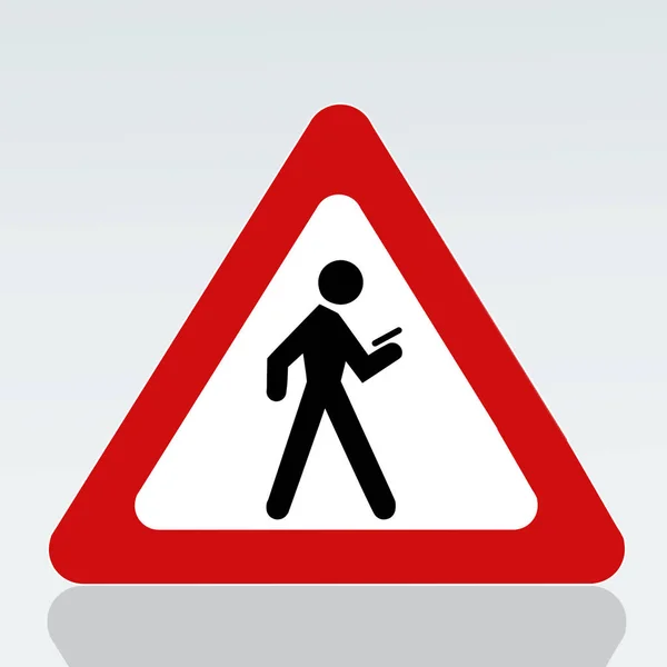 Uso prohibido en el teléfono celular caminando — Foto de Stock
