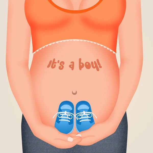 Illustration of baby announcement — Stock Photo, Image