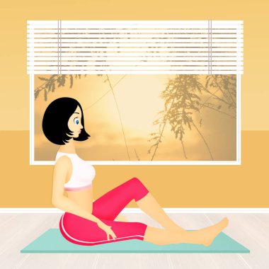 germe egzersizleri yaparken kız