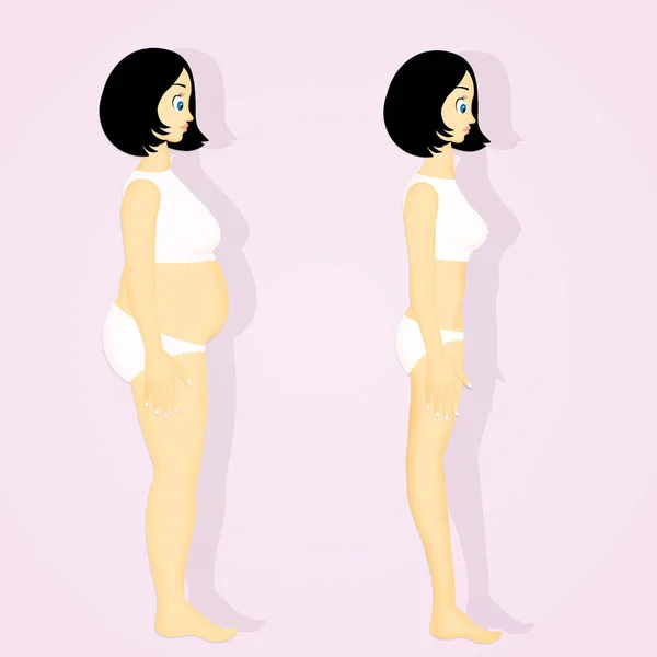 Woman's succes in het verliezen van gewicht — Stockfoto
