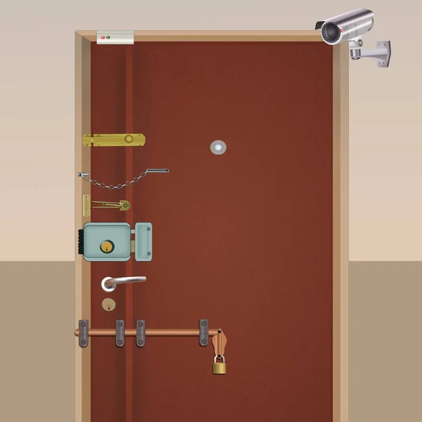 Анти-воры бронированная дверь — стоковое фото