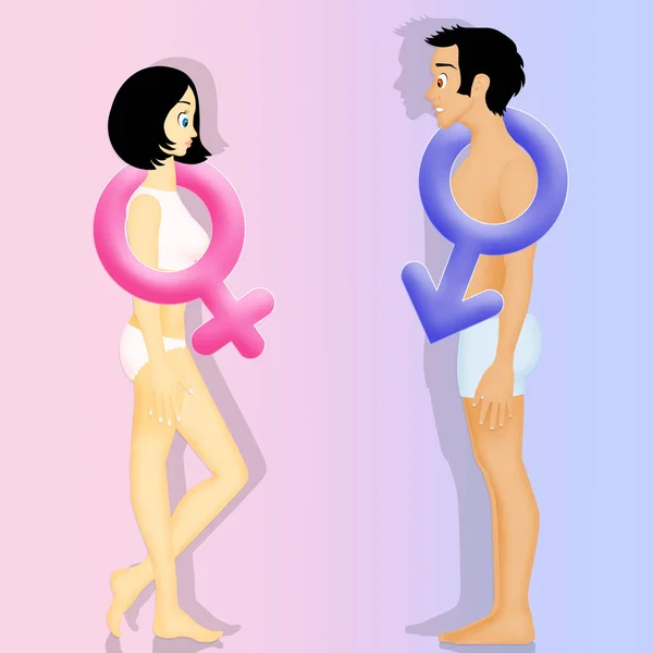 男性和女性象征 — 图库照片