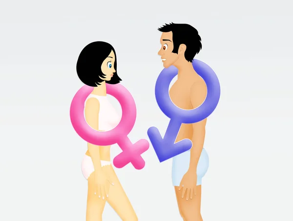 남성과 여성의 상징물 — 스톡 사진