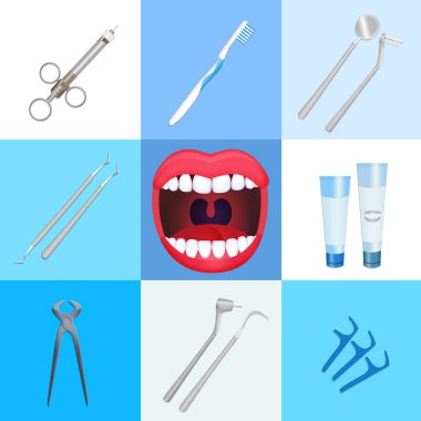 diş hekimi araçları çizimi