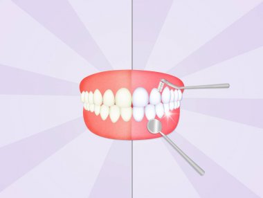 ağız temiz dişler ile