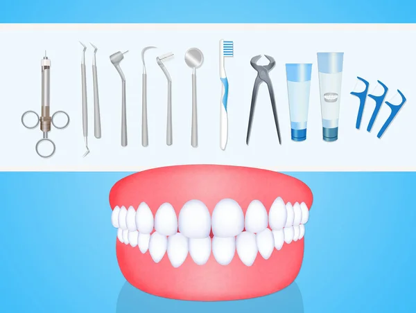 Abbildung von Zahnarztwerkzeugen — Stockfoto