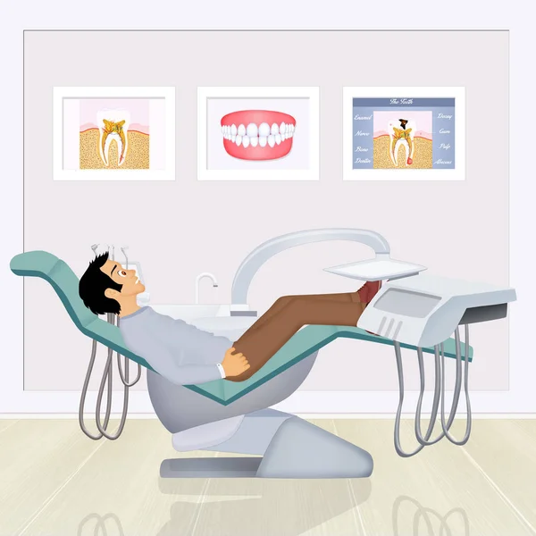 患者は歯科医のスタジオで — ストック写真