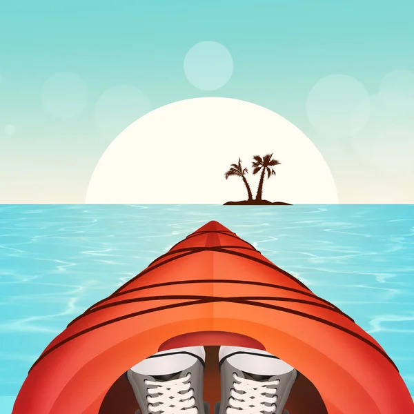 Illustration of go kayaking — Stock Photo, Image