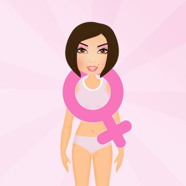 kadın kadın simgesiyle