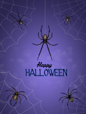 Cadılar Bayramı kartpostal ile örümcekler