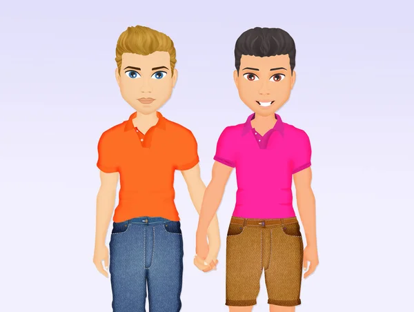 Illustration de couple gay — Photo