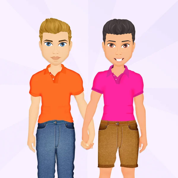 Pareja gay ilustración —  Fotos de Stock