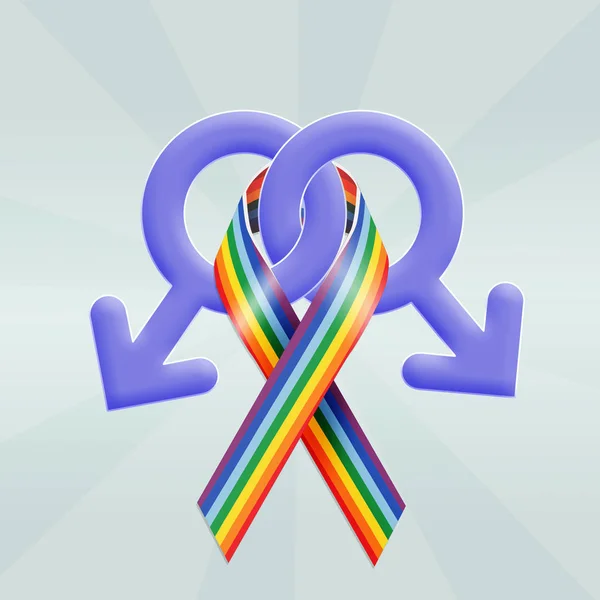 gay symbols and rainbow ribbon