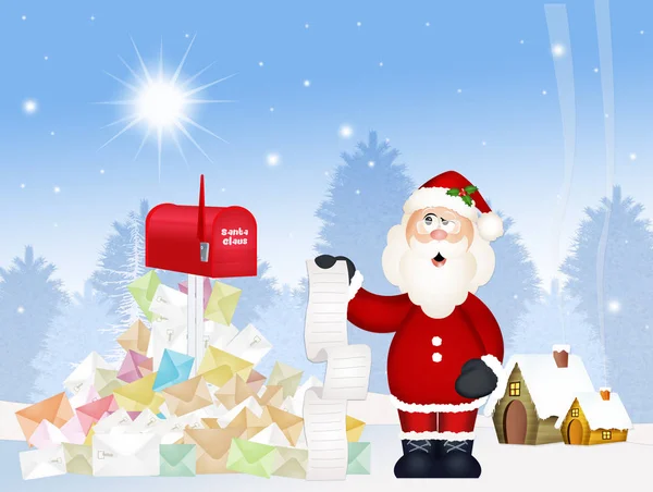 Santa Claus s vánoční přáníčka — Stock fotografie
