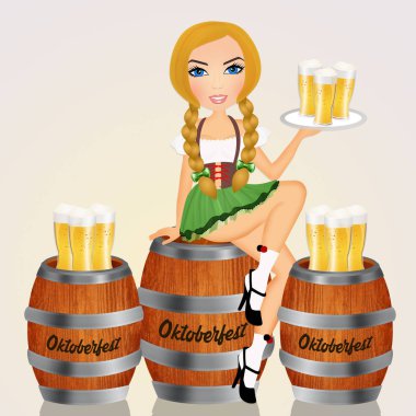 Biralı Oktoberfest kızı