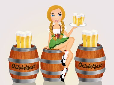Biralı Oktoberfest kızı