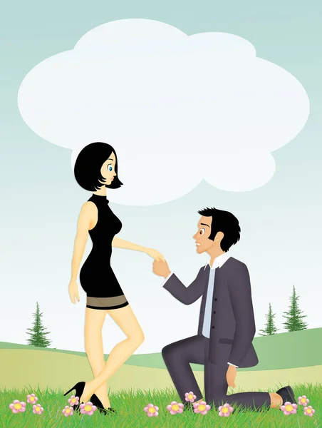 Man propose to woman — Stock Photo, Image