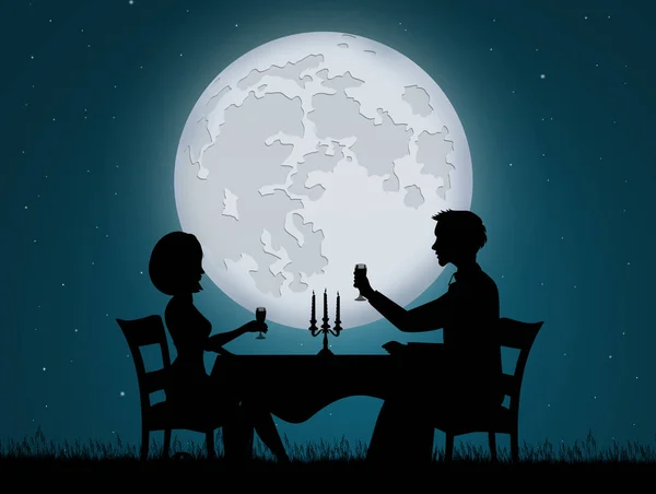 Cena romántica luz de las velas para dos — Foto de Stock