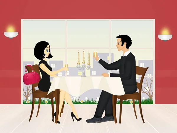 Romantic dinner for two — Stock Photo, Image