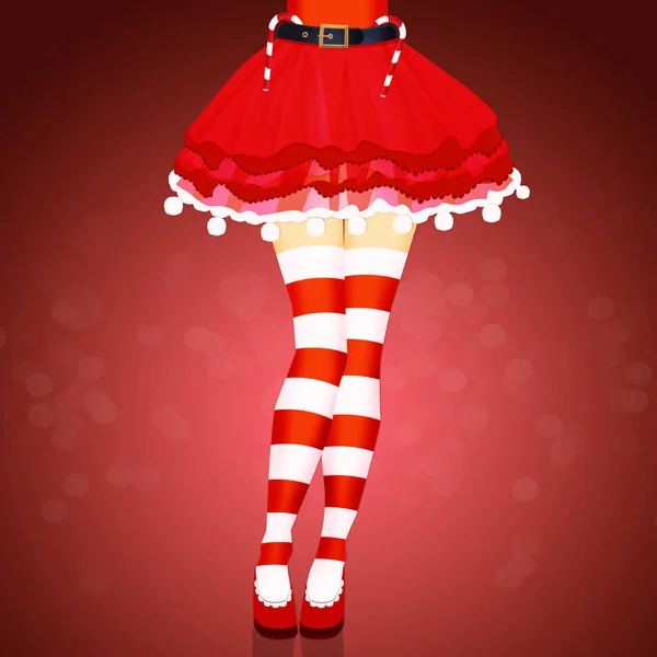 Sexy donna gambe Natale — Foto Stock