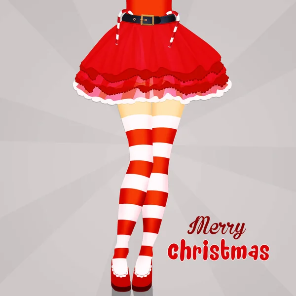 Christmas randiga strumpor ben kvinna — Stockfoto